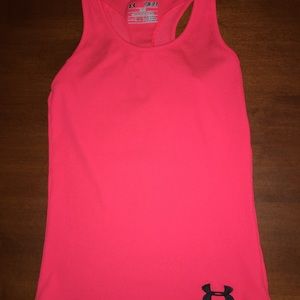 Neon pink Under Armour tank top